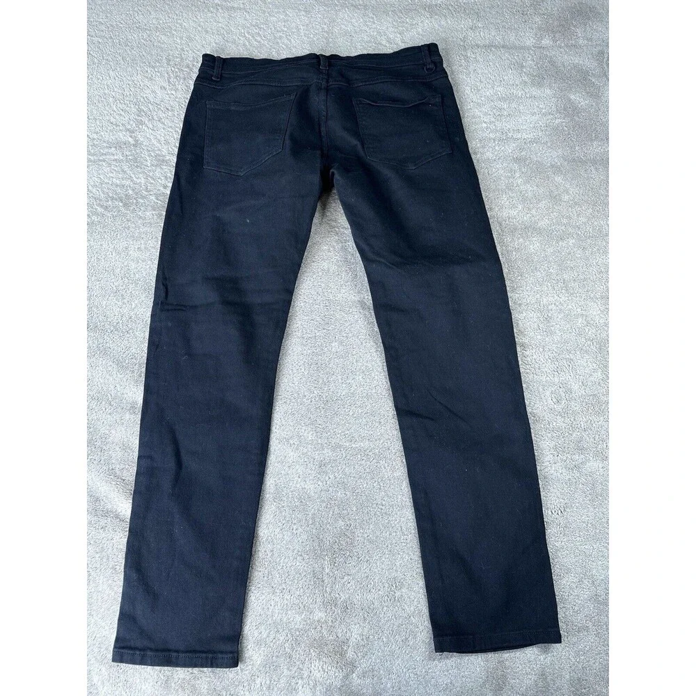 Fashion Nova Men Black Distressed Skinny Jeans Zip Knee Stretch Size 38x31